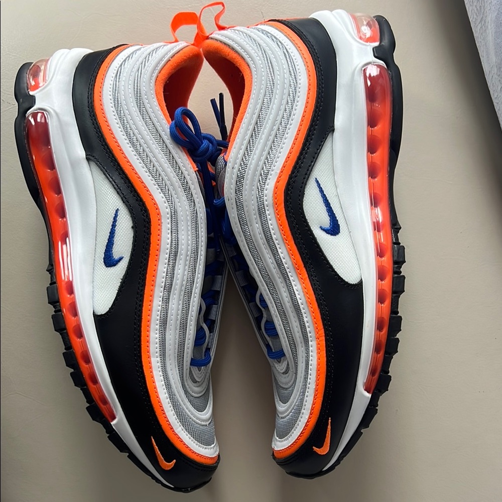 Nike Air Max 97 - Gray, Orange, and Blue